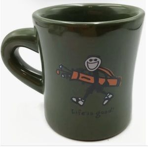 Life Is Good dark green golfer golf club ceramic coffee mug ‘Do what you like.’
